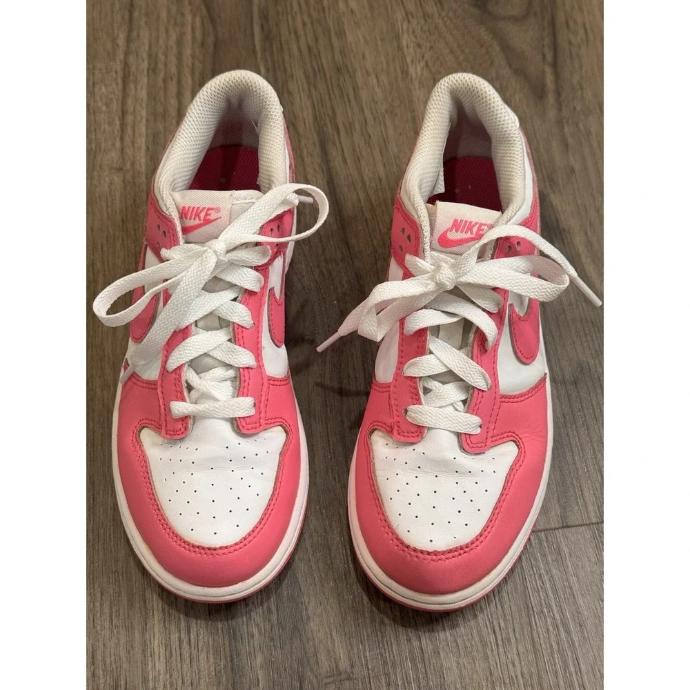 Nike Dunk Low Sneakers White Pink Youth 3Y Shoes Y2K Retro Streetwear Style